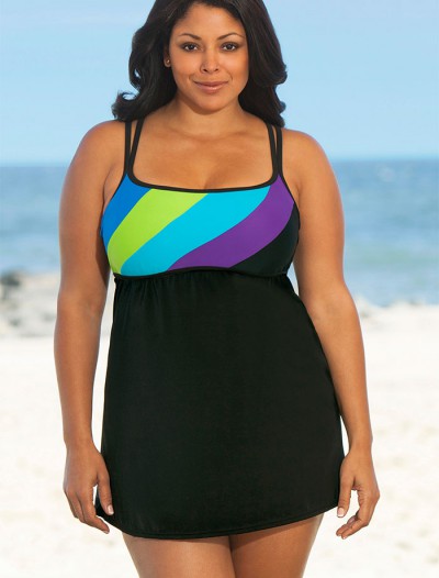Delta Burke Kokimo Plus Size Draped Sarong Front Swimsuit - Plus Size  Swimwear