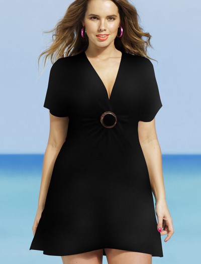 Eclipse Plus Size Smocked Maxi Dress - Plus Size Swimwear