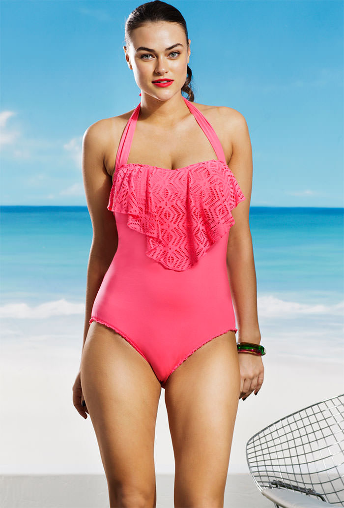 disharmoni statisk tragt Becca Etc Plus Size Tart See It Through Ruffle Flounce Swimsuit - Plus Size  Swimwear